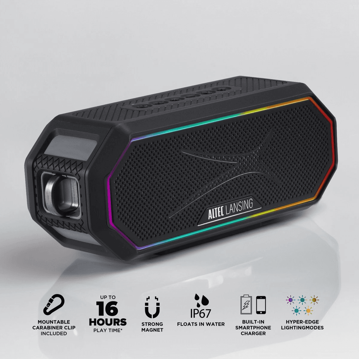 Altec Lansing Hydra Jolt 2.0 Everything Proof Bluetooth Speaker, Black image 2