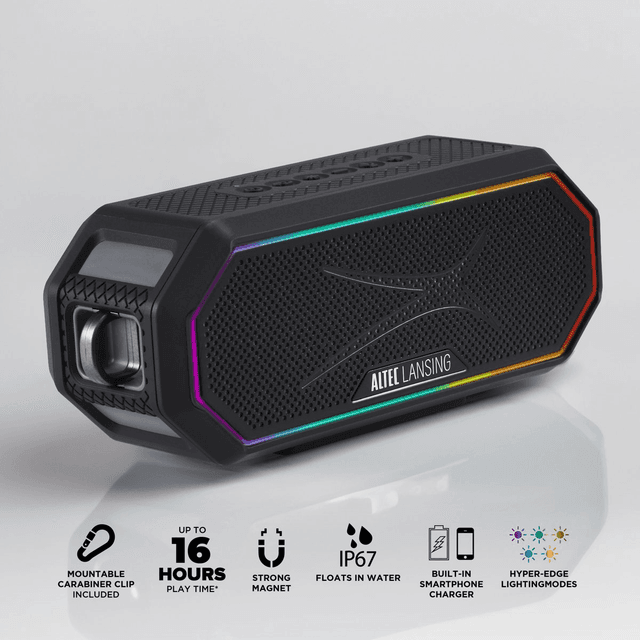 Altec Lansing Hydra Jolt 2.0 Everything Proof Bluetooth Speaker, Black image 2