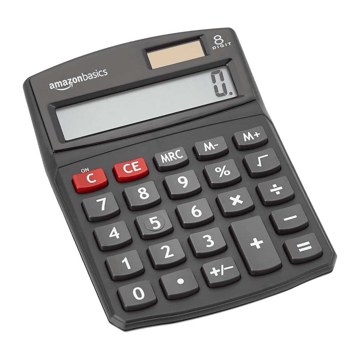 Amazon Basics 8-Digit Desktop Calculator - Black