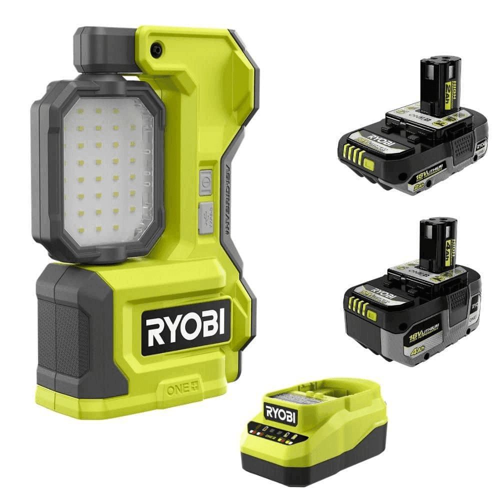 RYOBI ONE+ 18V Hybrid LED Magnetic Task Light Battery Kit
