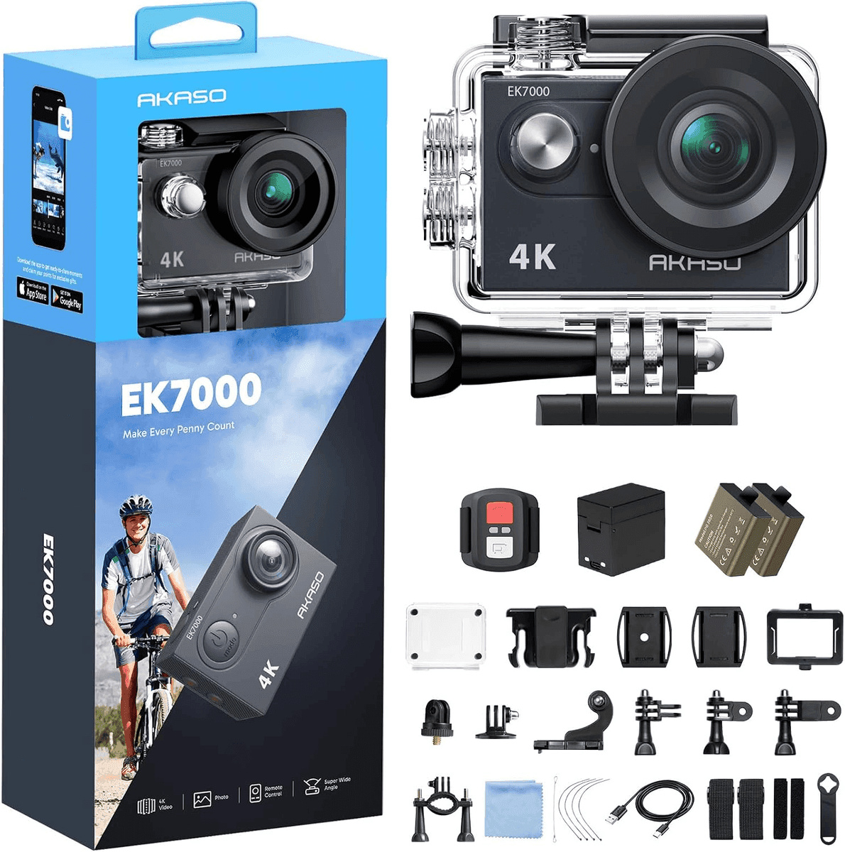 AKASO EK7000 4K Wi-Fi Action Camera - Black