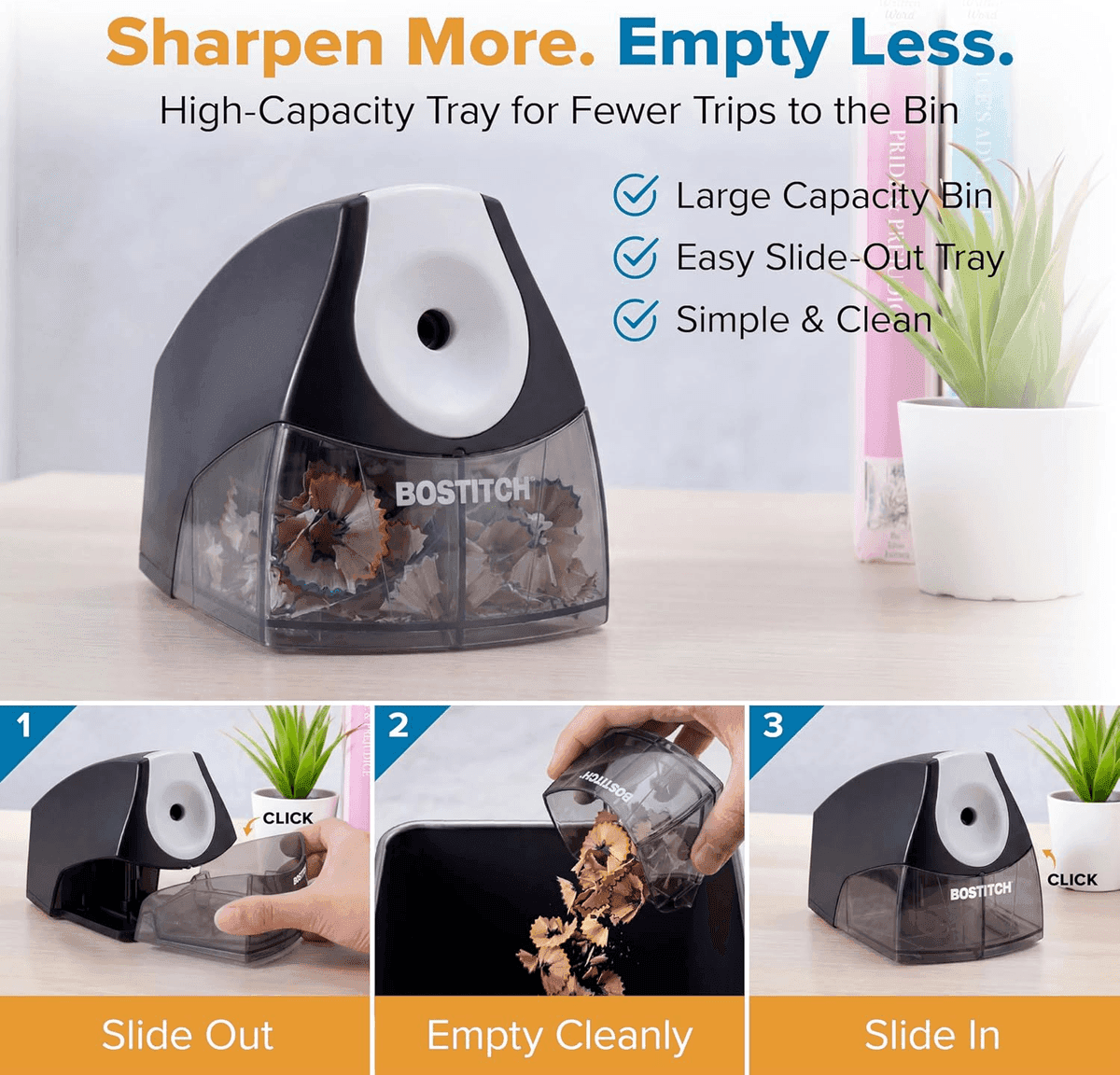 Bostitch Office Electric Pencil Sharpener - Black image 2