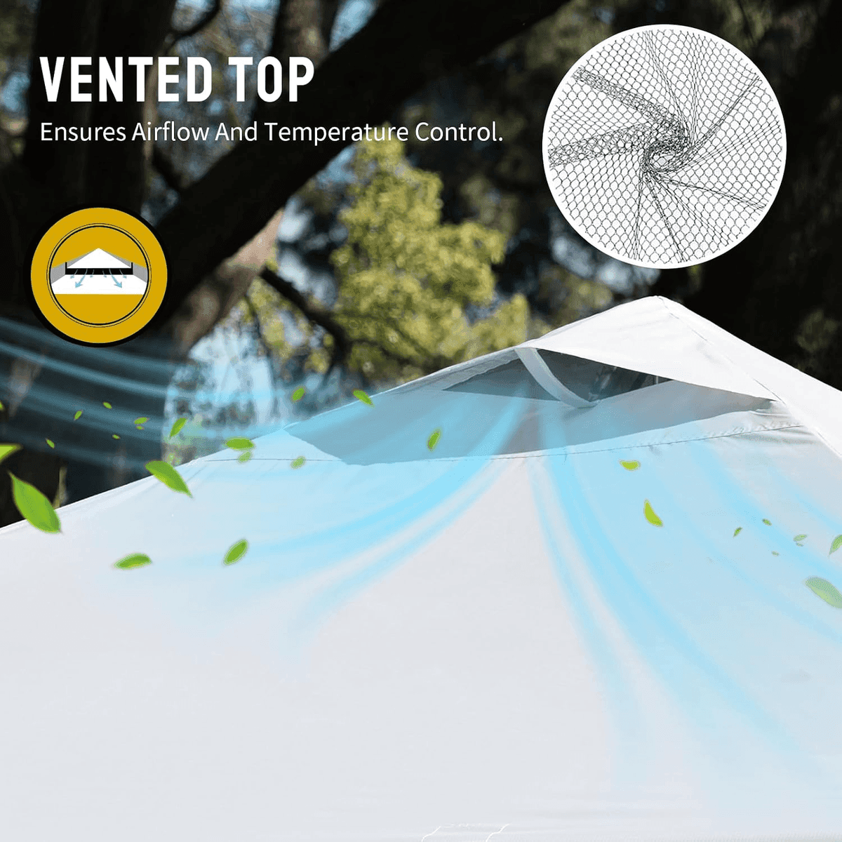 CROWN SHADES 10x10 One-Push Pop-Up Canopy Tent - White image 4