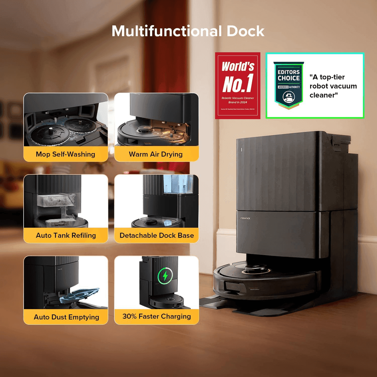 roborock Qrevo S5V Robot Vacuum and Mop with Multifunction Dock image 3