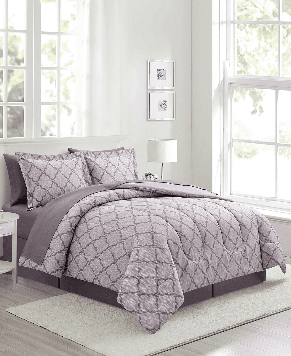 Macy's Belvedere Reversible 8-Piece Comforter Set - Plum, King image 2