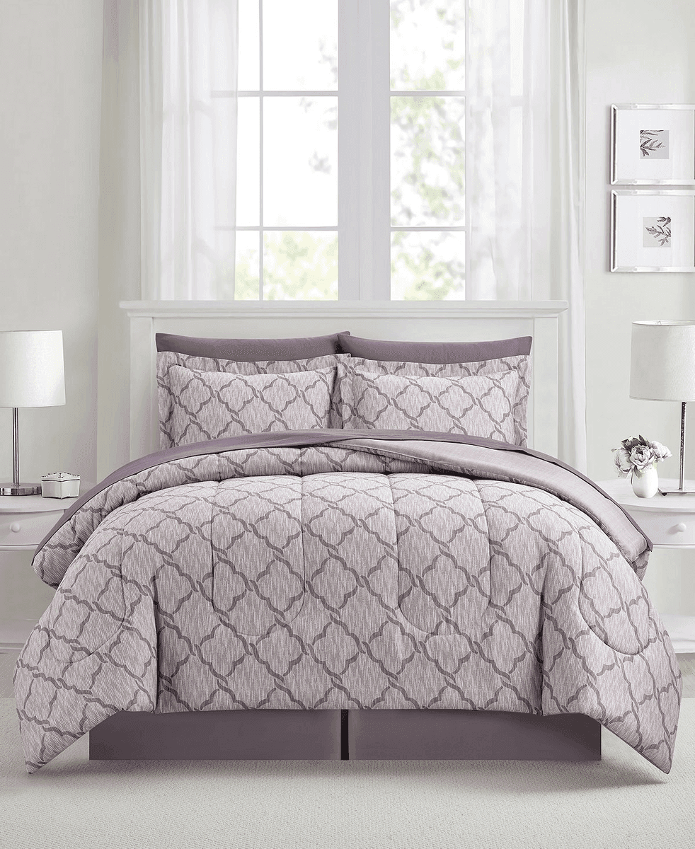 Macy's Belvedere Reversible 8-Piece Comforter Set - Plum, King