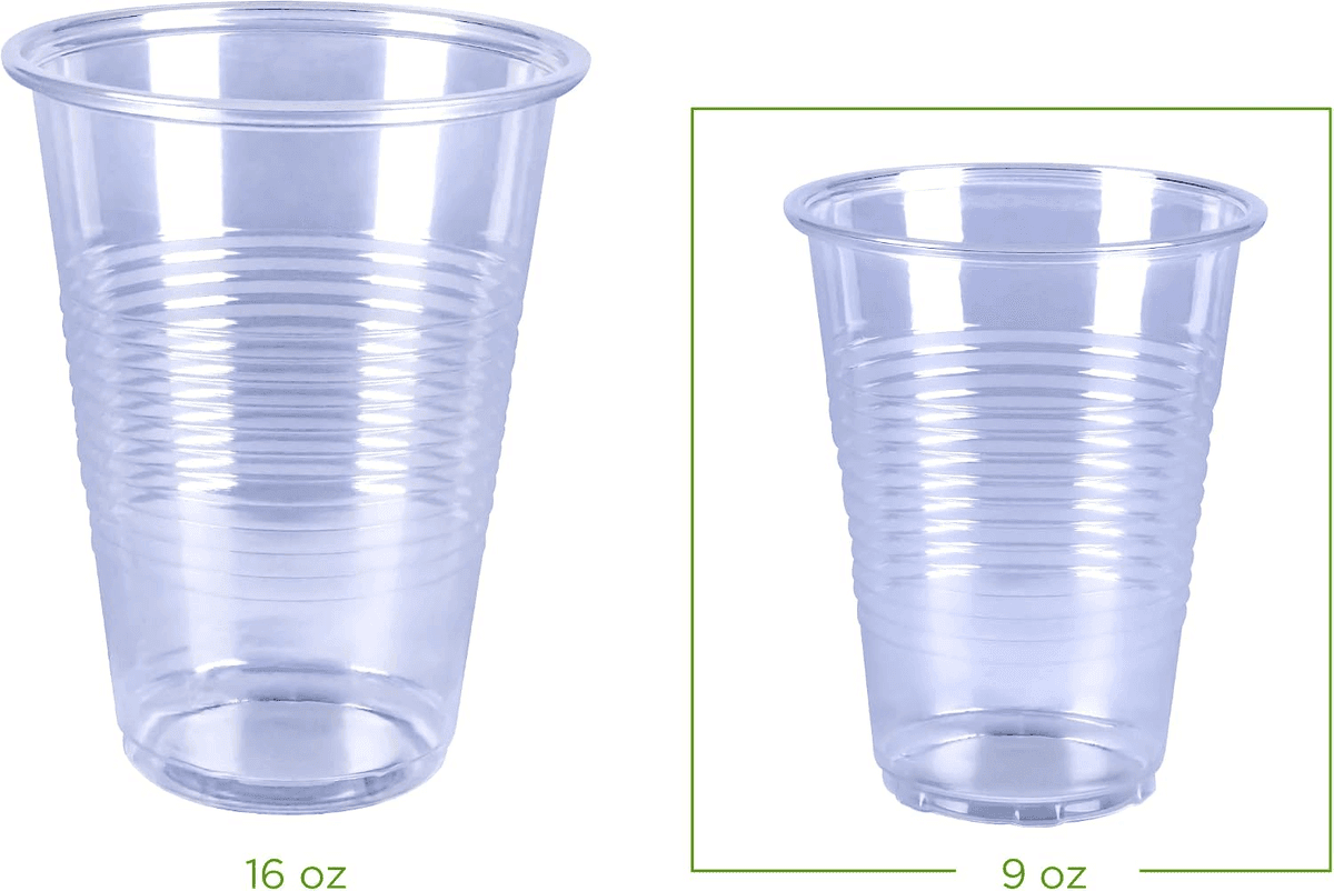 Amazon Basics 9-Ounce Clear Plastic Cups, 100 Count image 3