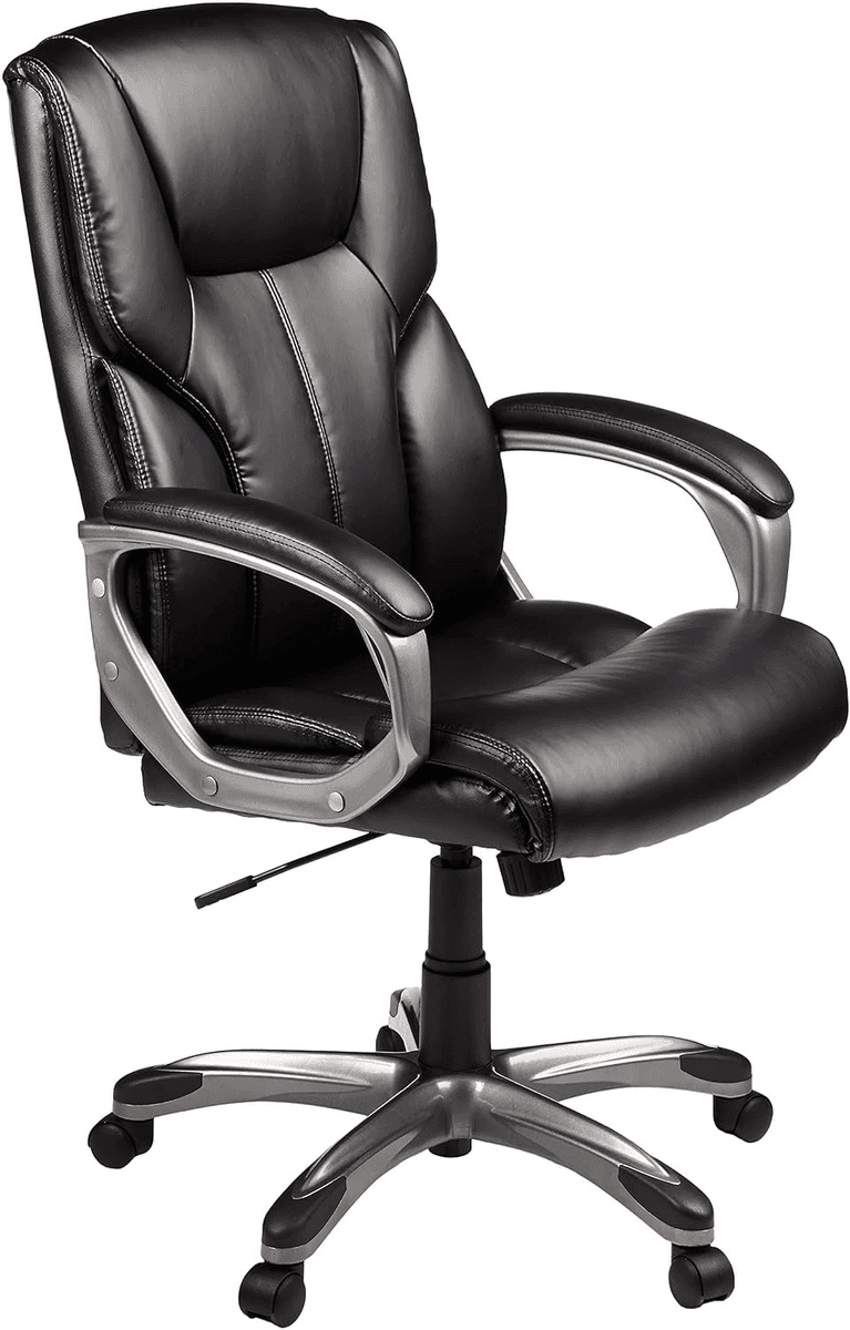 Amazon Basics Executive High Back Office Chair - Black/Silver