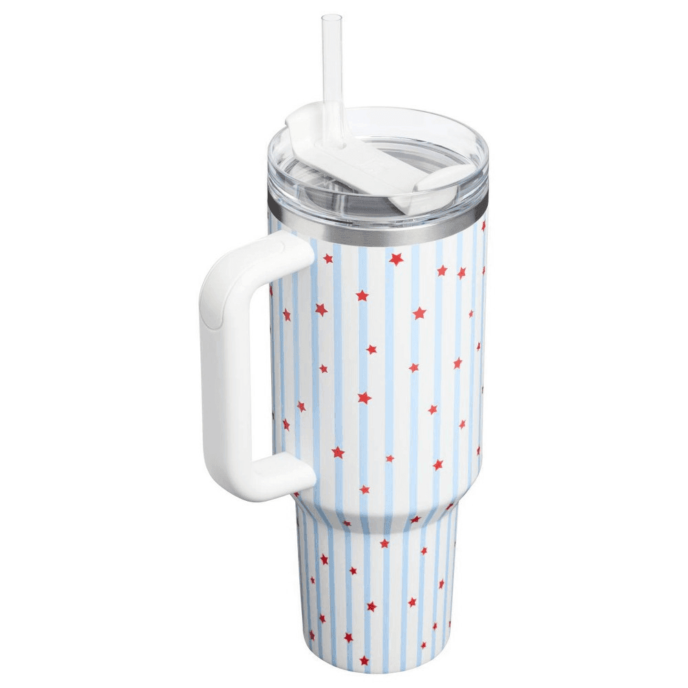Stanley 40 oz Stainless Steel H2.0 FlowState Quencher Tumbler - Blue Starry Stripes image 3