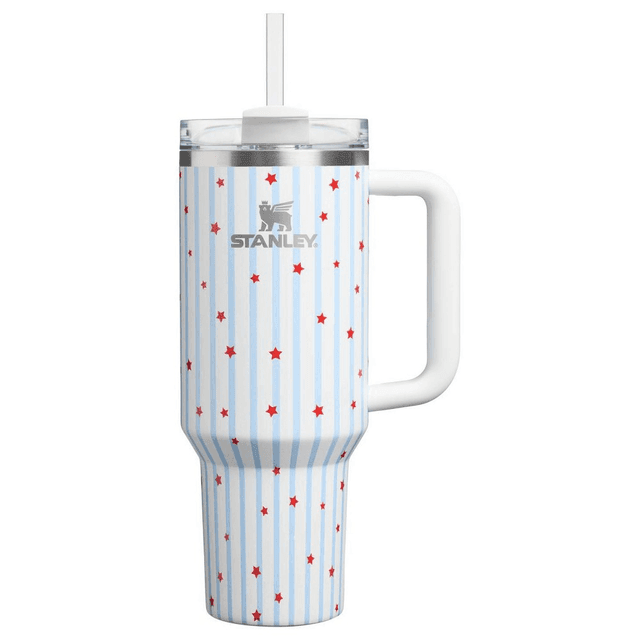 Stanley 40 oz Stainless Steel H2.0 FlowState Quencher Tumbler - Blue Starry Stripes image 1