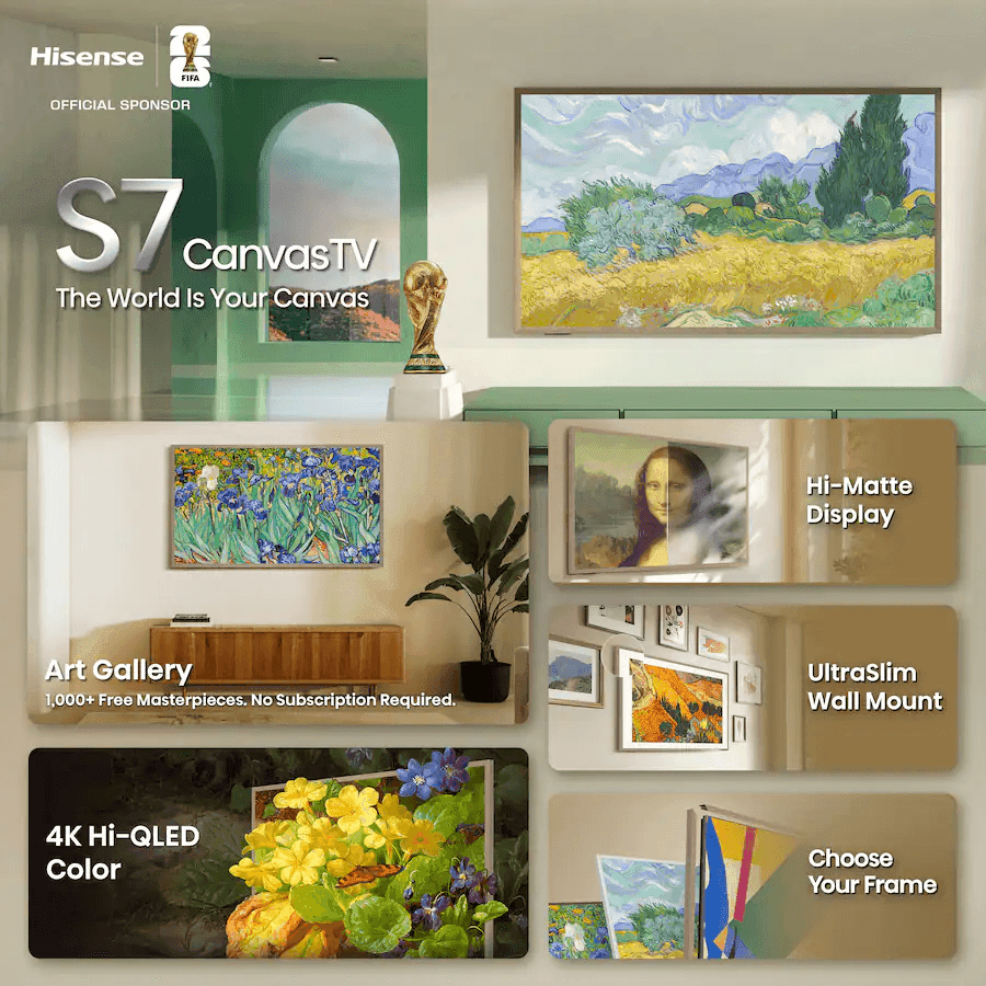 Hisense 65-Inch S7 Canvas 4K QLED Google TV (2026) image 3