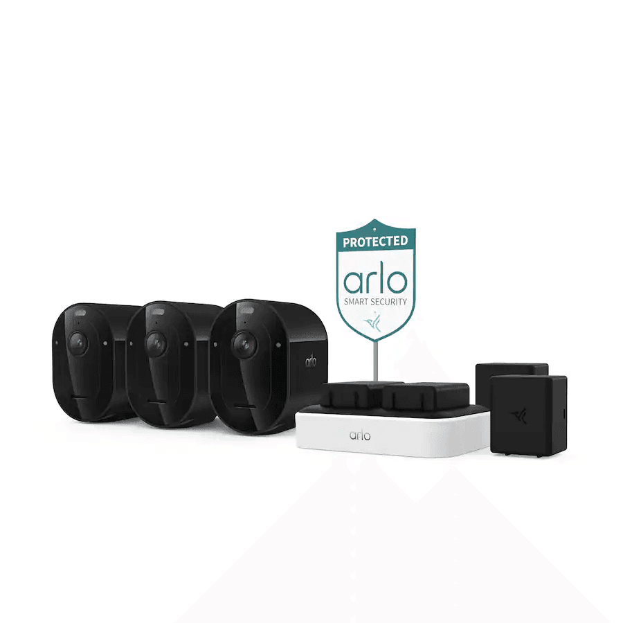 Arlo Pro Outdoor Security Camera 2K 3-Camera Kit with Charging Station - Black