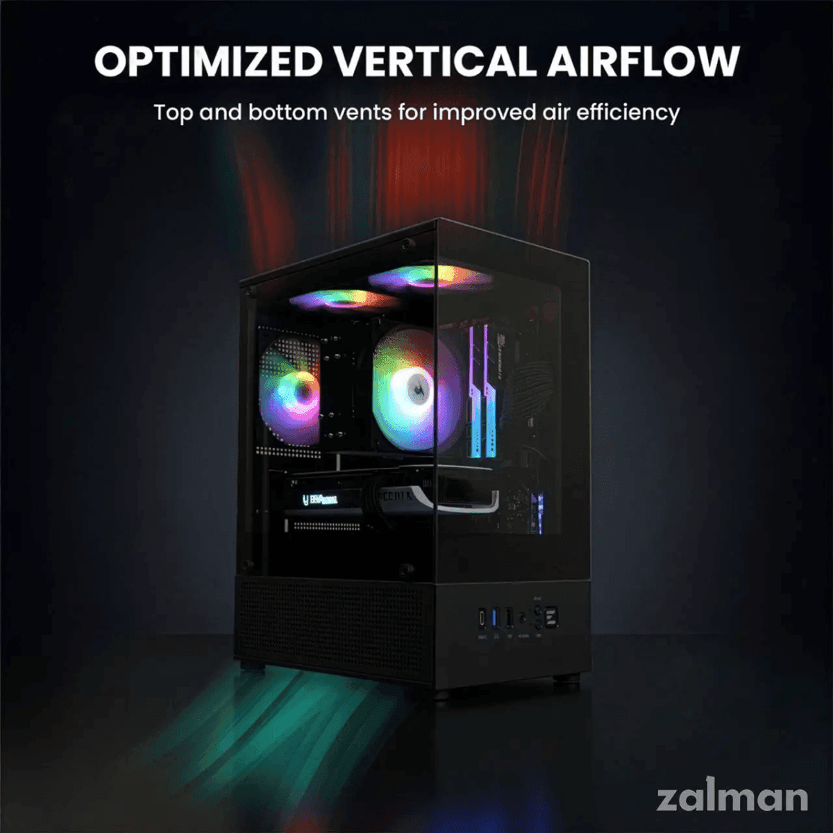 Zalman CUBIX-G Micro-ATX PC Case with 3 FRGB Fans (Black) image 4