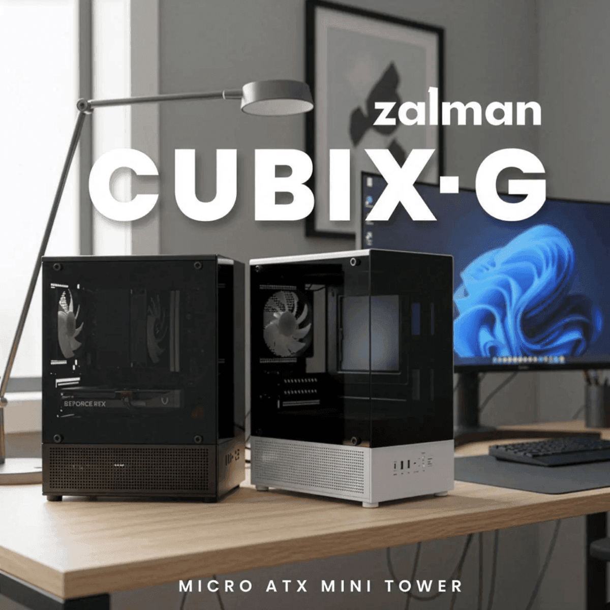 Zalman CUBIX-G Micro-ATX PC Case with 3 FRGB Fans (Black) image 2
