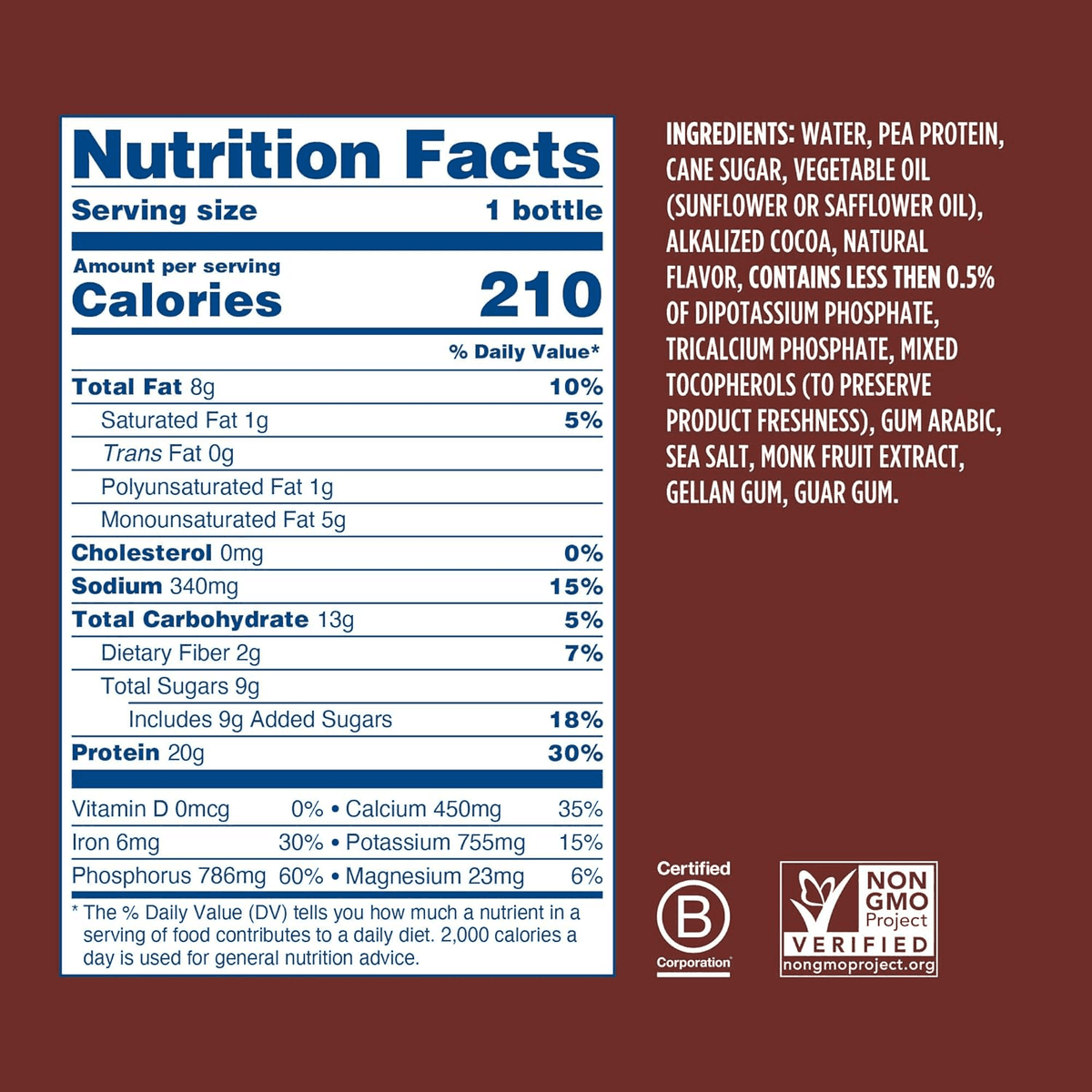 Ripple Chocolate Plant-Based Protein Shakes (12 oz, 12-Pack) image 2