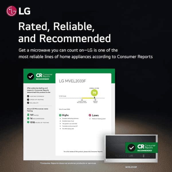 LG Smart 30 in. 2.0 cu. ft. Over-the-Range Microwave - PrintProof Stainless Steel image 4