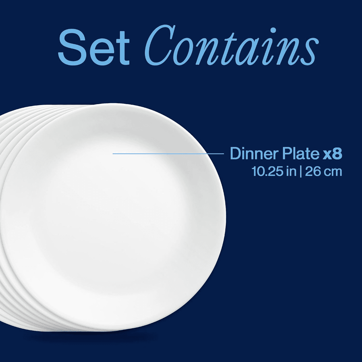 Corelle Vitrelle 8-Piece Dinner Plates Set - Winter Frost White image 3