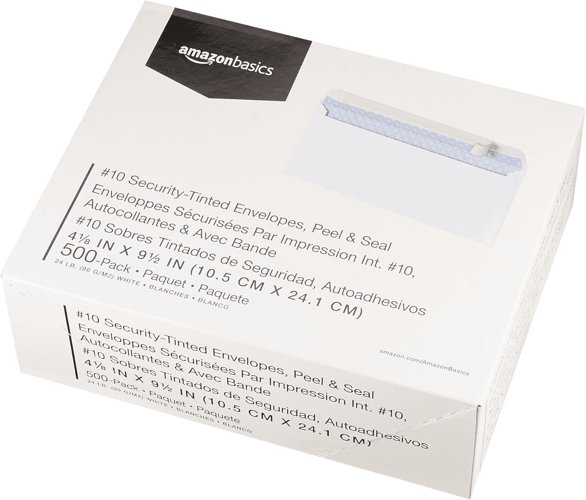 Amazon Basics #10 Security-Tinted Self-Seal Business Envelopes - 500 Pack image 5