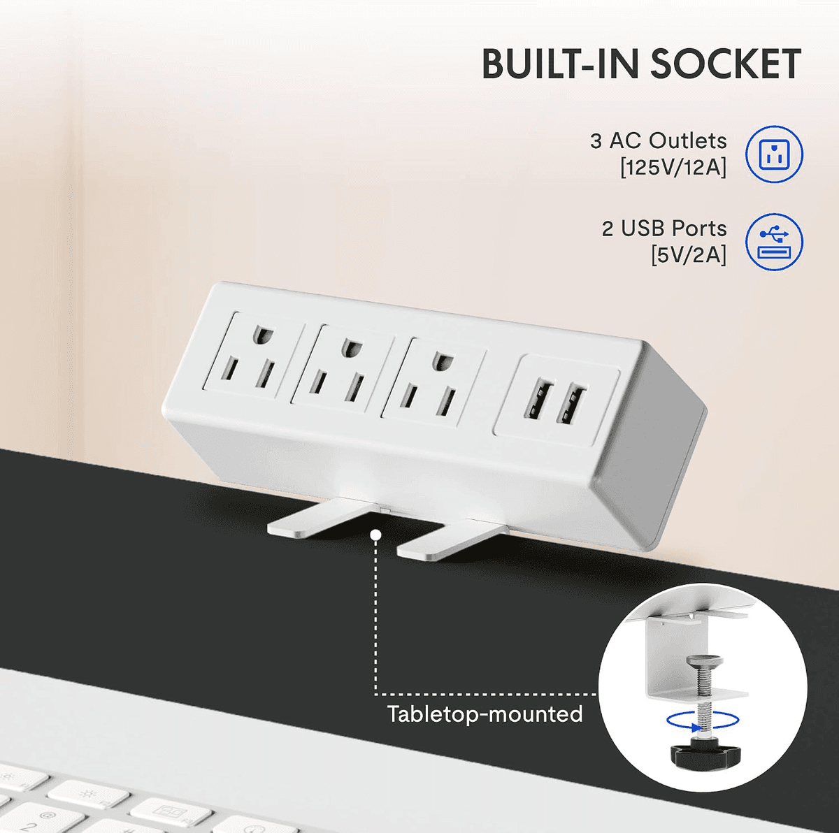 FLEXISPOT EN2 55x28-inch Whole-Piece Standing Desk with Power Strip image 3