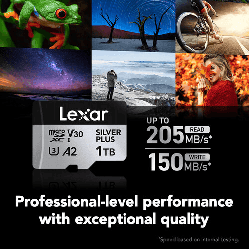 Lexar 512GB Professional SILVER PLUS UHS-I microSDXC Card with SD Adapter image 2