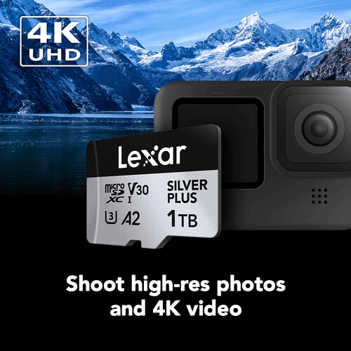 Lexar 512GB Professional SILVER PLUS UHS-I microSDXC Card with SD Adapter image 3