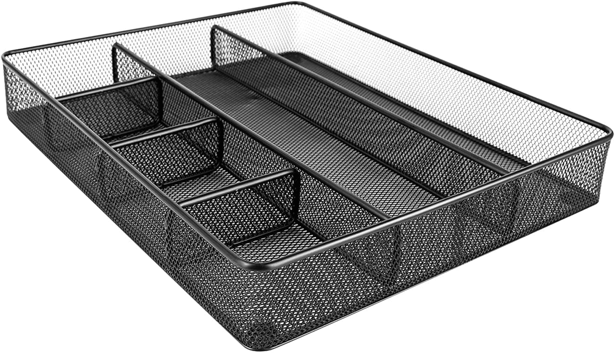 Amazon Basics Metal Mesh Desk Organizer with 6 Compartments image 2