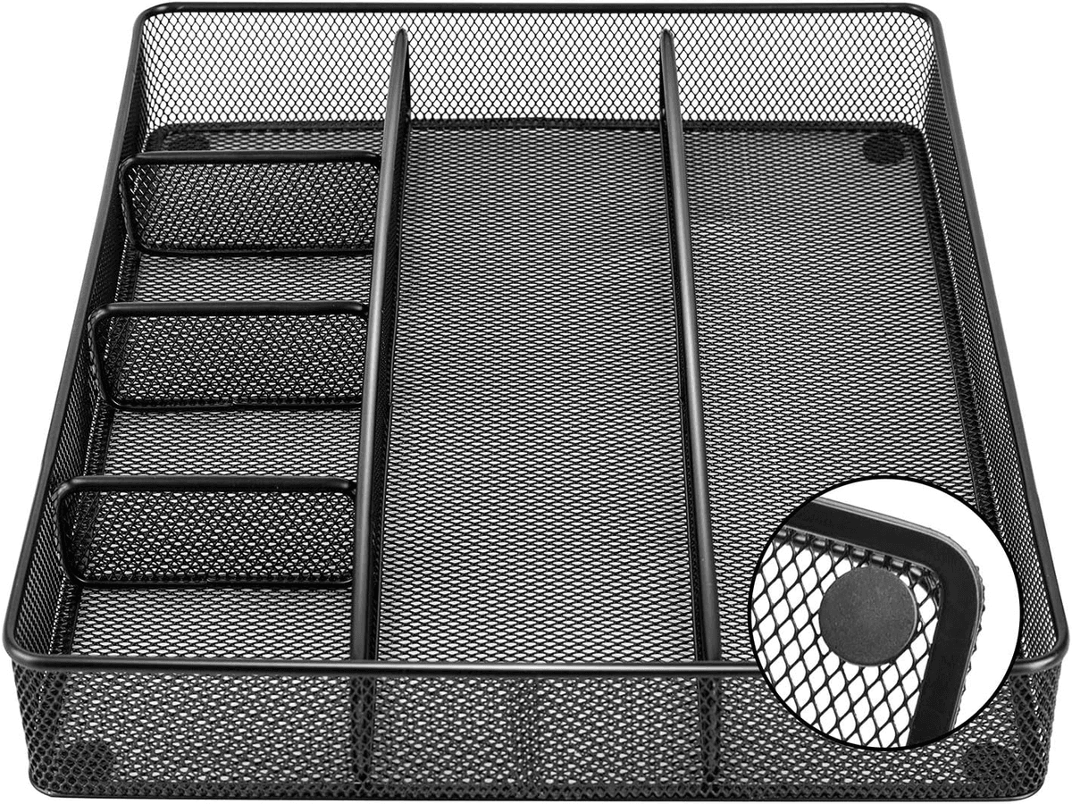Amazon Basics Metal Mesh Desk Organizer with 6 Compartments image 3
