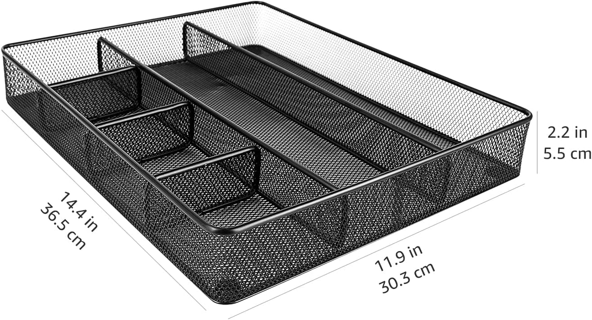Amazon Basics Metal Mesh Desk Organizer with 6 Compartments image 4