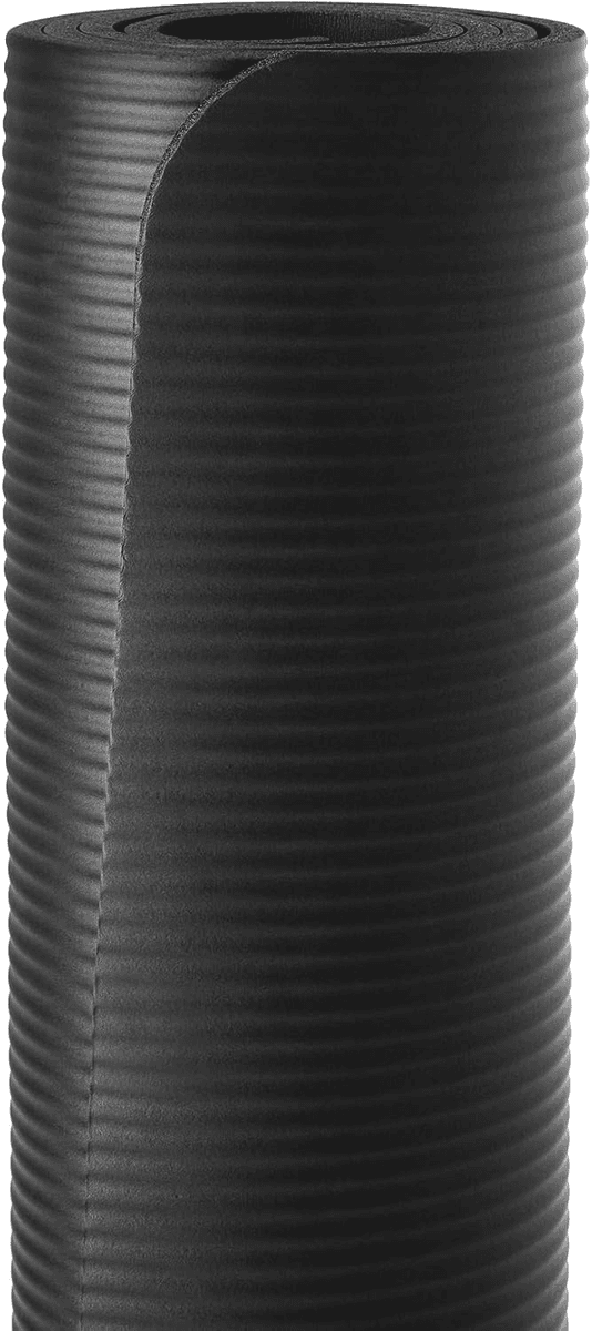 Amazon Basics Extra Thick Exercise Yoga Mat with Carrying Strap - Black image 2