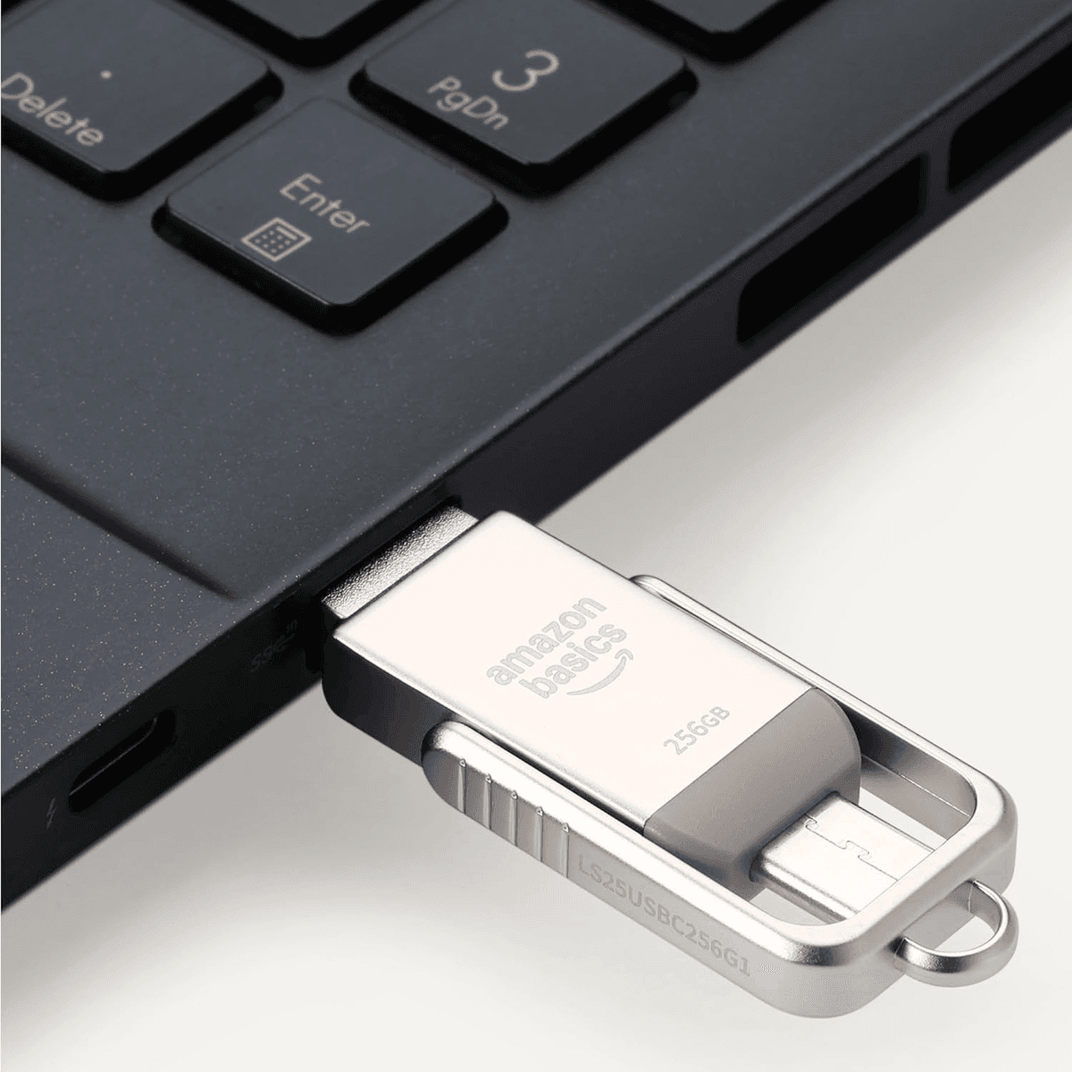 Amazon Basics 256GB Dual USB-C and USB-A Flash Drive - Champagne Silver image 4