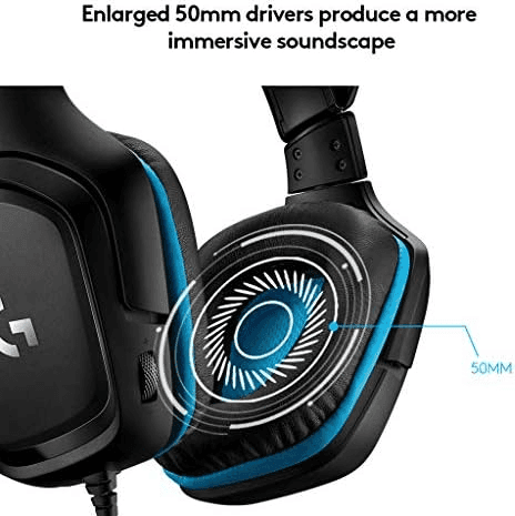 Logitech G432 Wired Gaming Headset - Black/Blue image 4