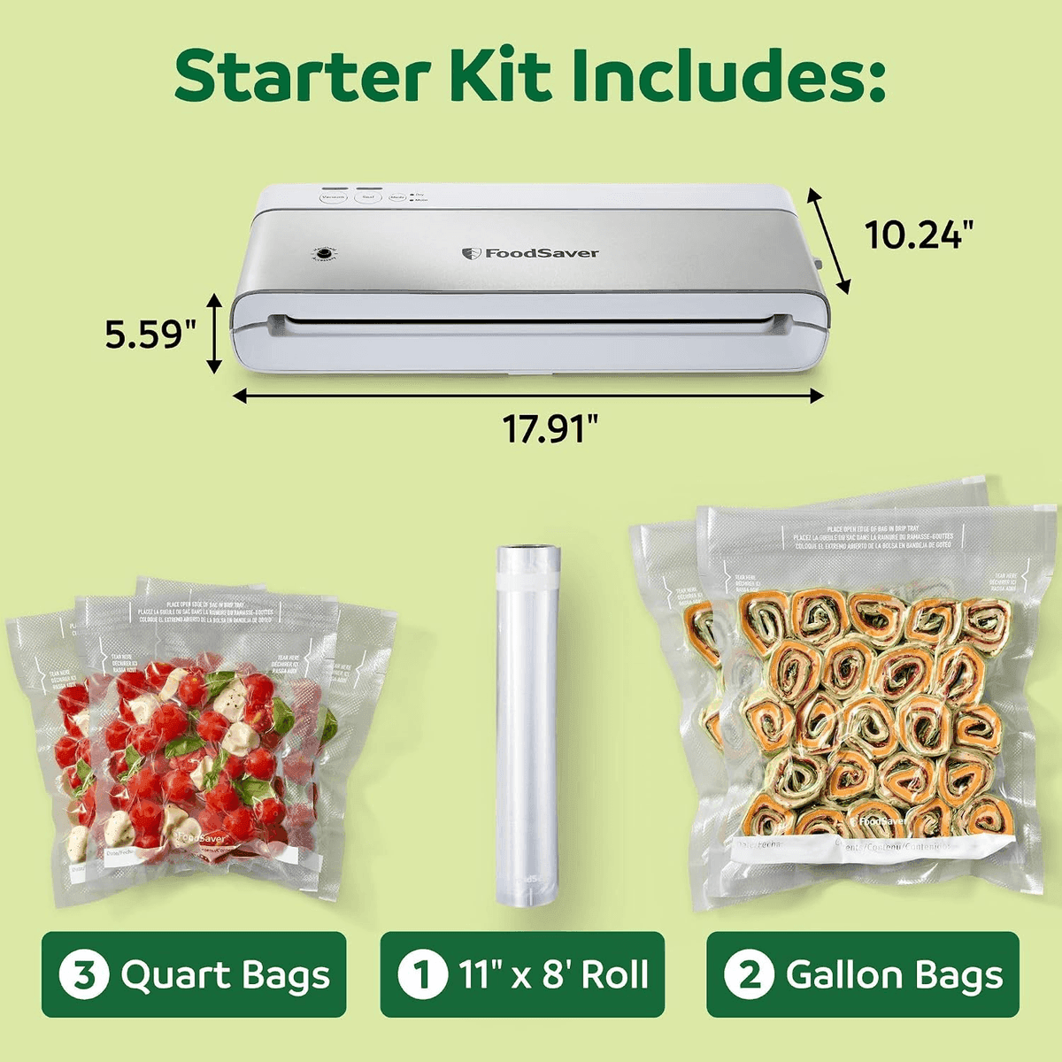 FoodSaver Compact Vacuum Sealer with Starter Kit image 3