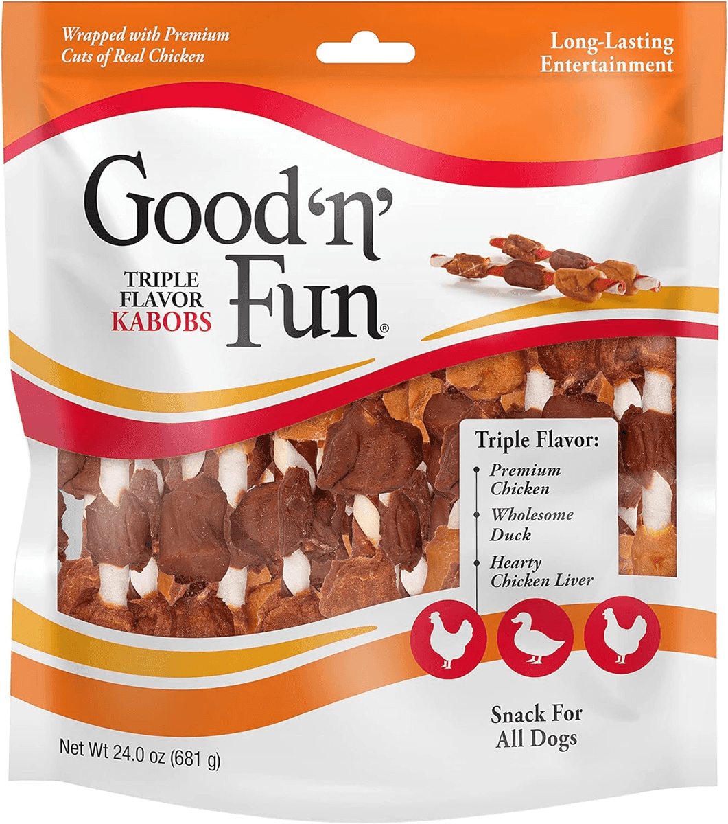 Good 'n' Fun Triple Flavor Kabobs Dog Treats, 24 oz