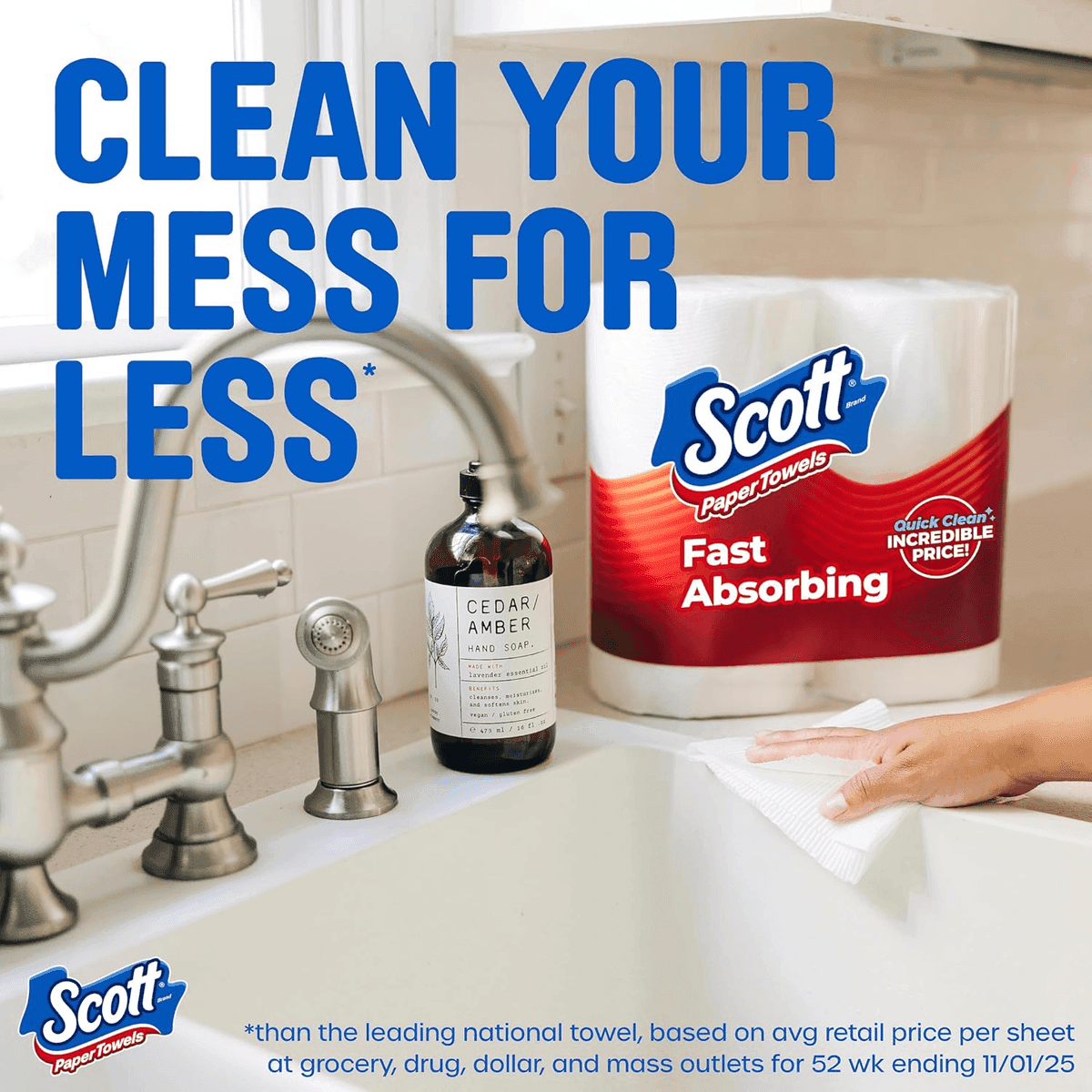 Scott Choose-A-Sheet Paper Towels, 6 Double Rolls image 2