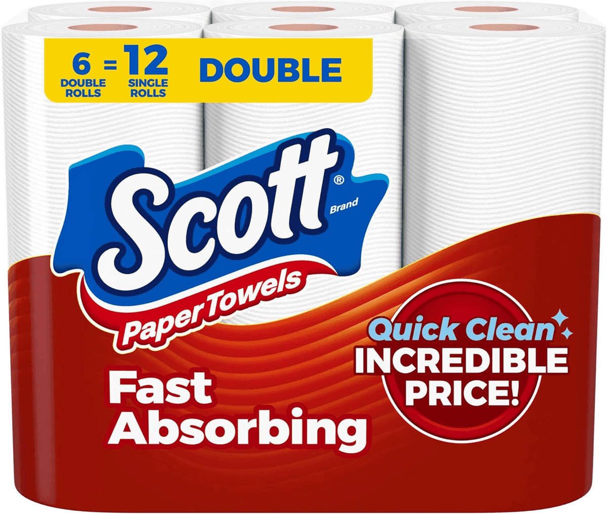 Scott Choose-A-Sheet Paper Towels, 6 Double Rolls