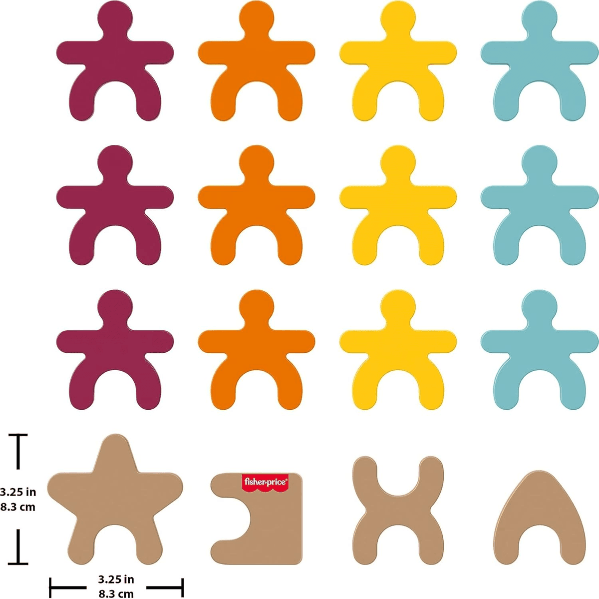 Fisher-Price Montessori Wooden Stacking Shapes, 16 Pieces image 5