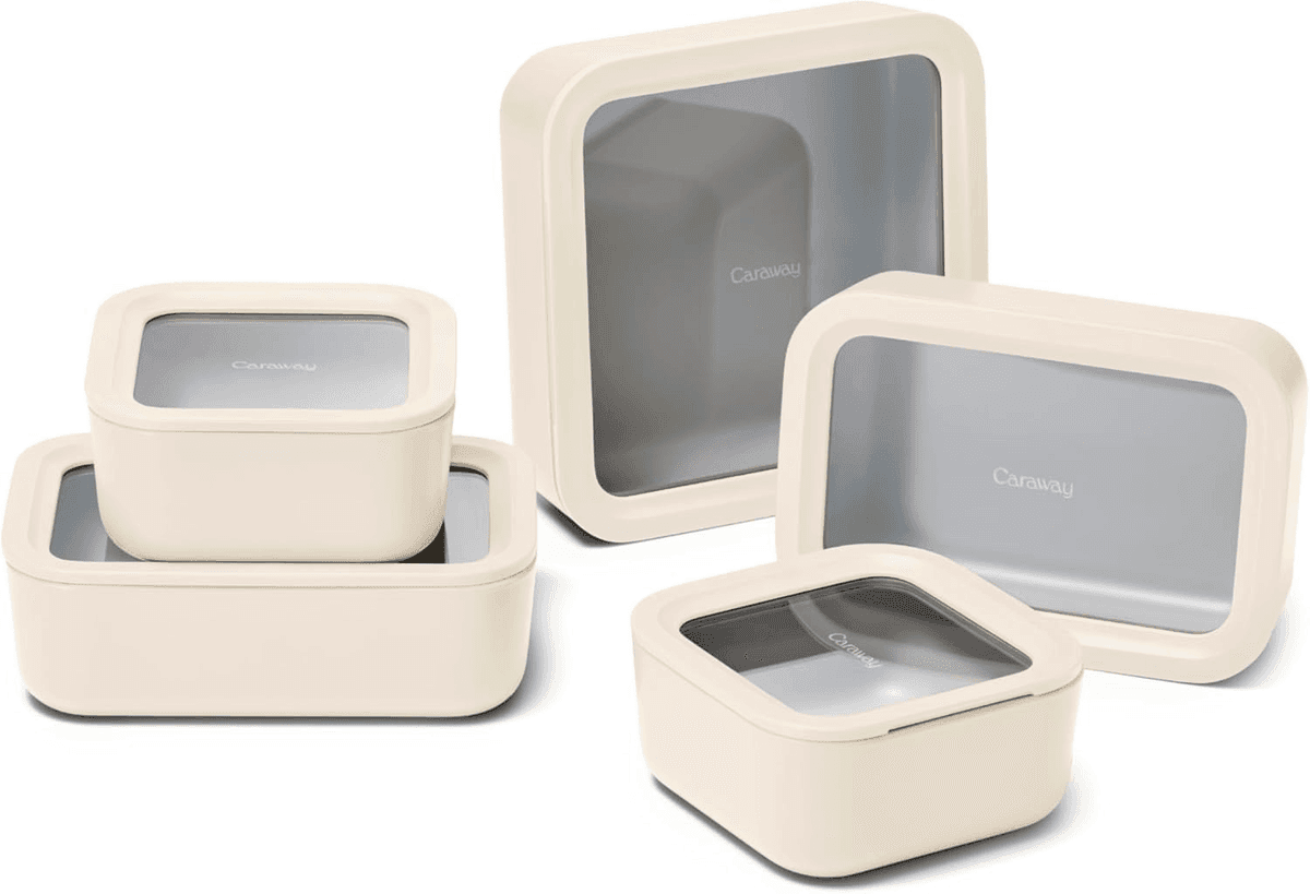 Caraway 13-Piece Glass Food Storage Container Set - Cream