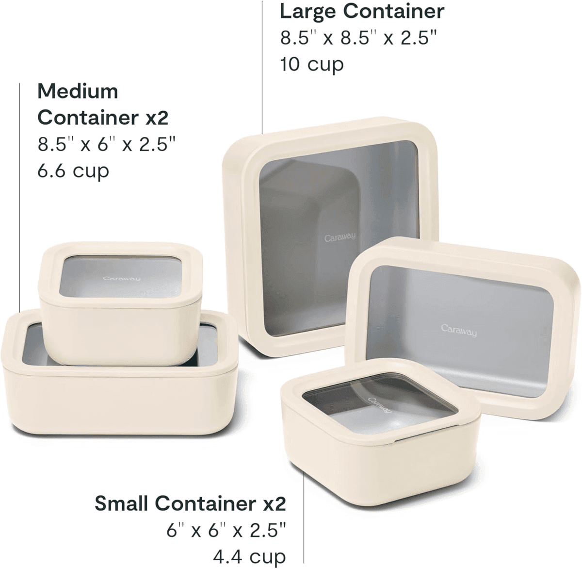 Caraway 13-Piece Glass Food Storage Container Set - Cream image 2