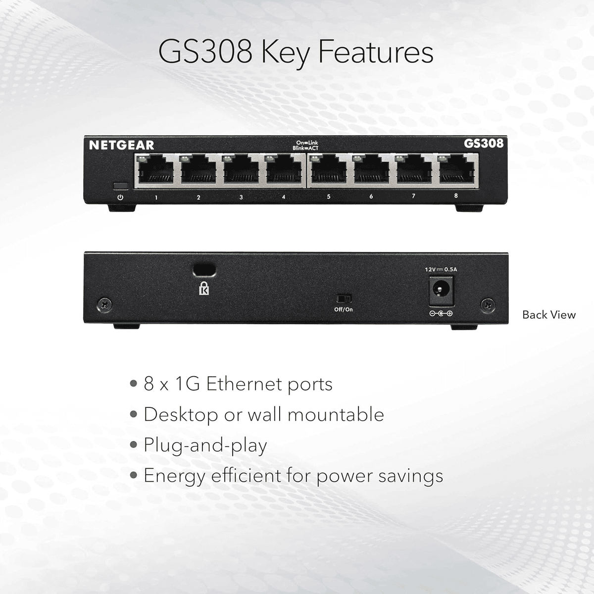 NETGEAR GS308 8-Port Gigabit Ethernet Unmanaged Switch image 5