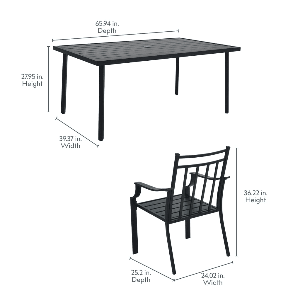 Style Selections Ashton 7-Piece Black Steel Patio Dining Set image 2