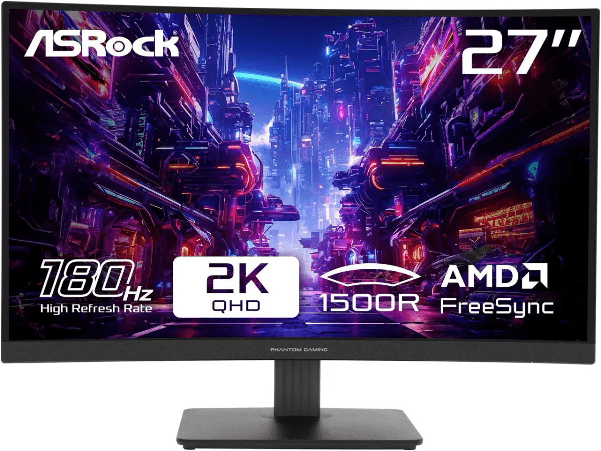 ASRock Phantom Gaming 27-inch QHD 180Hz Curved Monitor