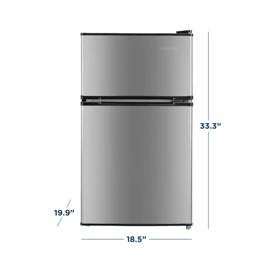 Insignia 3.1 Cu. Ft. Mini Fridge with Top Freezer - Stainless Steel Look image 2