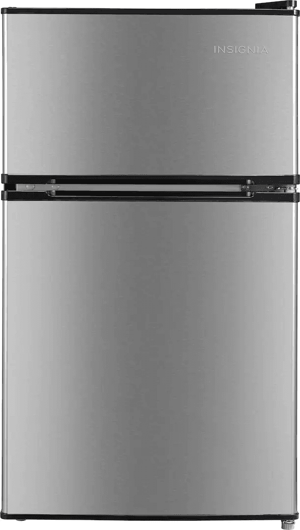 Insignia 3.1 Cu. Ft. Mini Fridge with Top Freezer - Stainless Steel Look