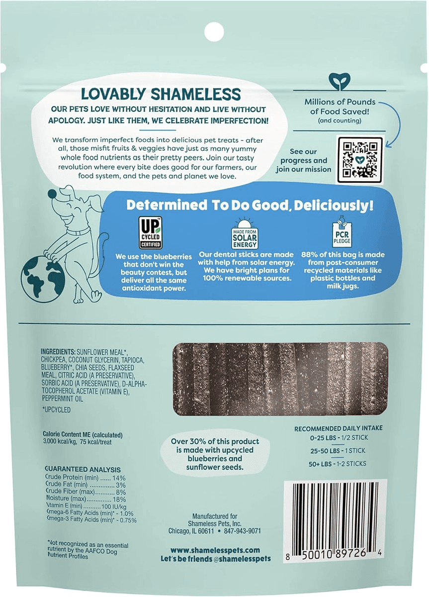 Shameless Pets The Tooth Berry Dental Sticks for Dogs - 8 Count image 2