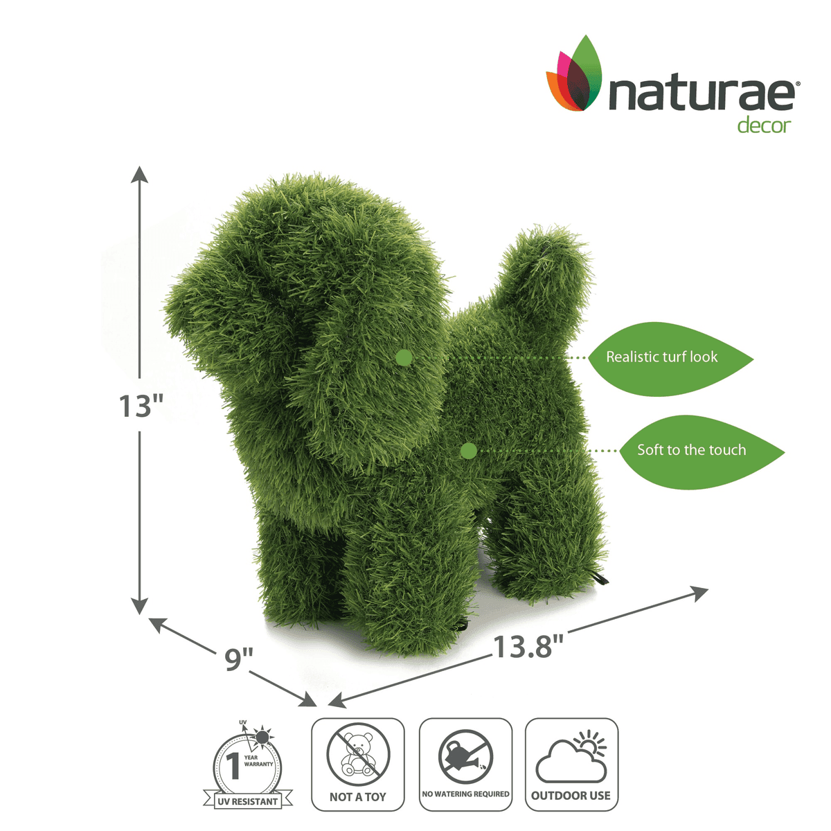 Naturae Decor 13-Inch Dog Topiary Garden Statue image 2