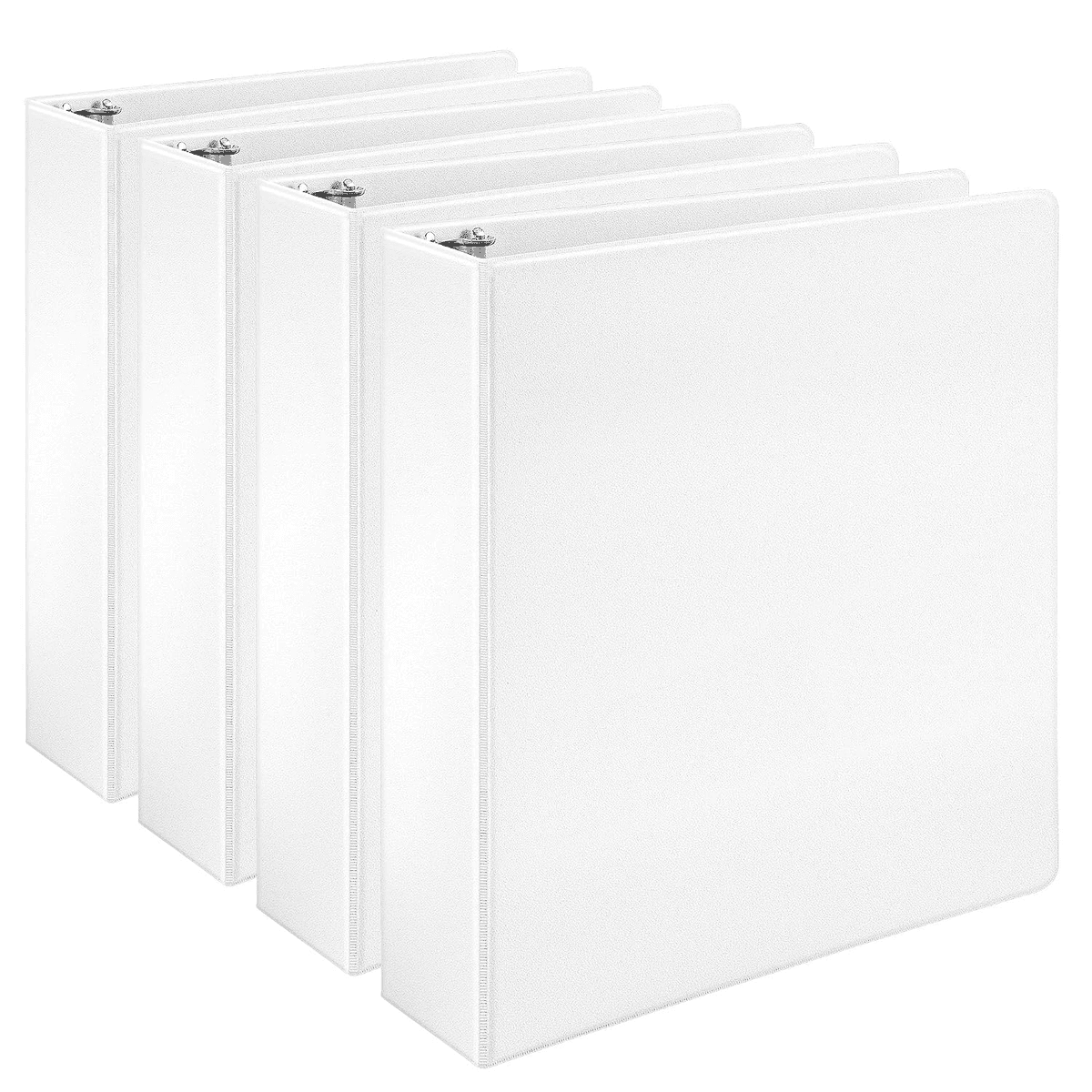 Amazon Basics 2-Inch D-Ring Binders, White, 4-Pack
