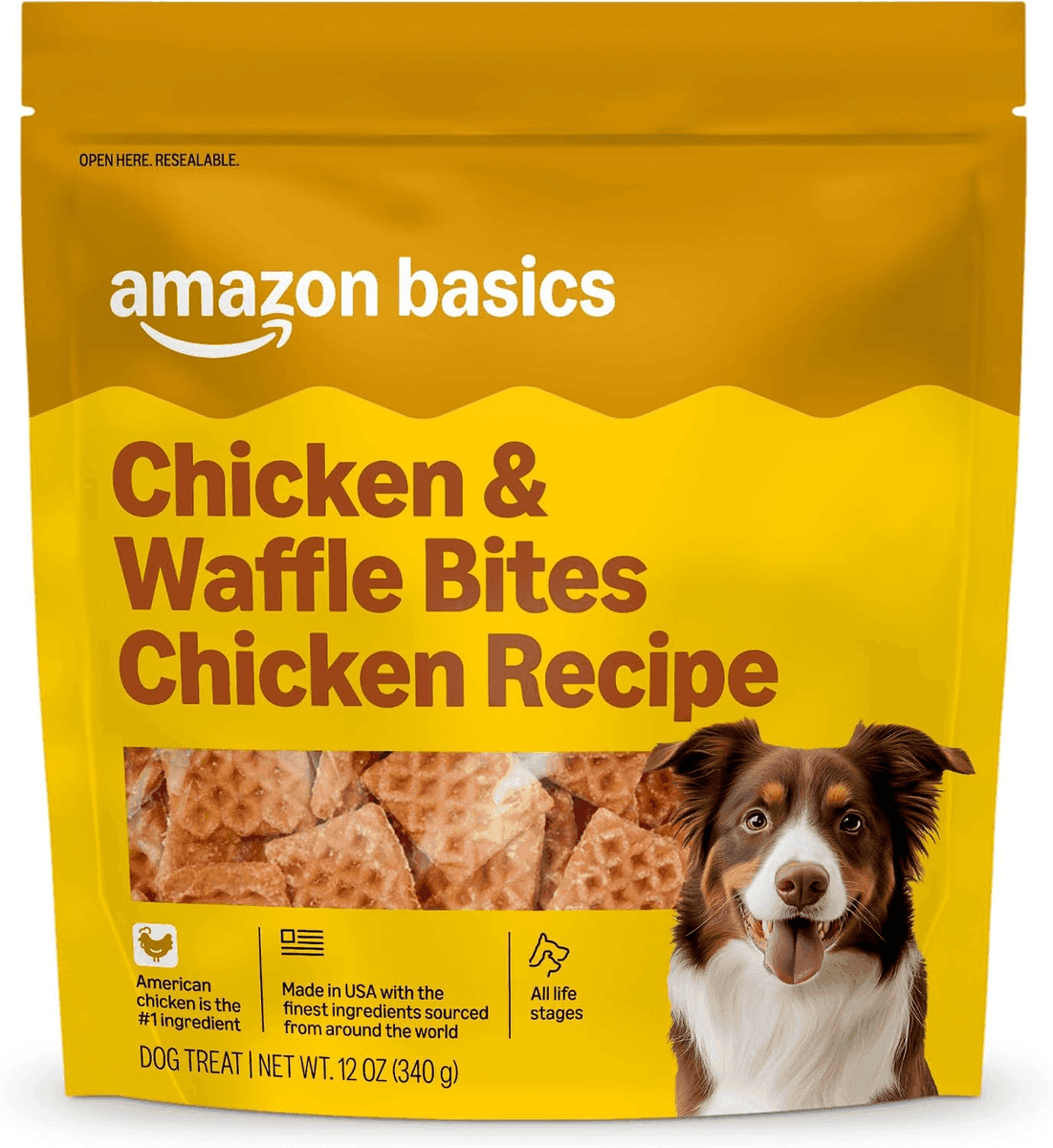 Amazon Basics Chicken & Waffle Bites Dog Treats - 12 oz