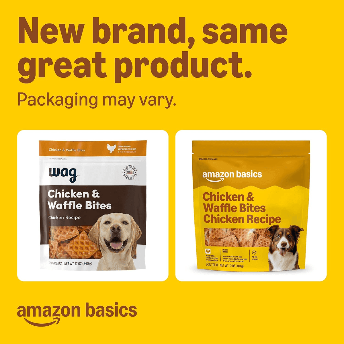 Amazon Basics Chicken & Waffle Bites Dog Treats - 12 oz image 2