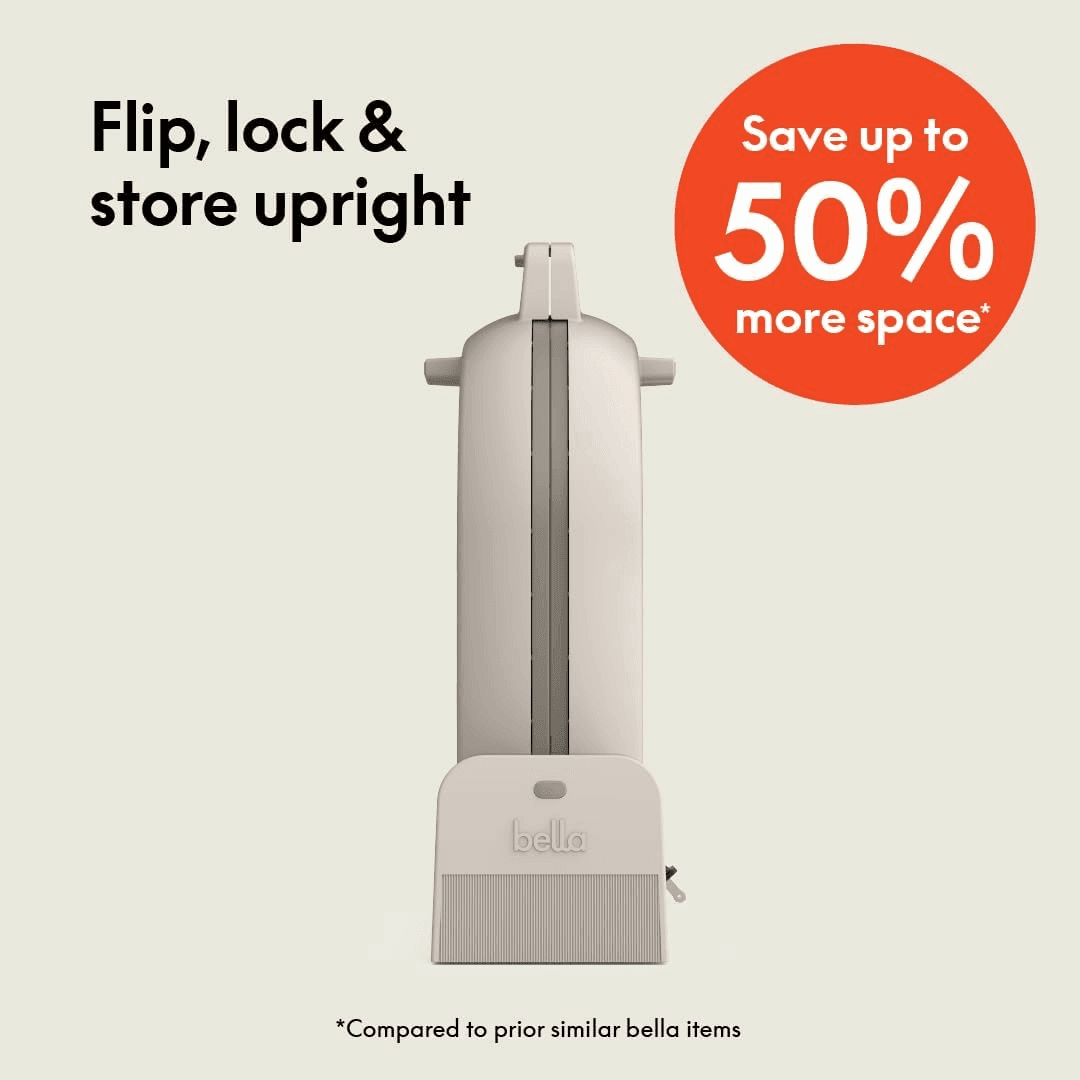 bella Flip-n-Store Ceramic Belgian Waffle Maker, Oatmilk image 2