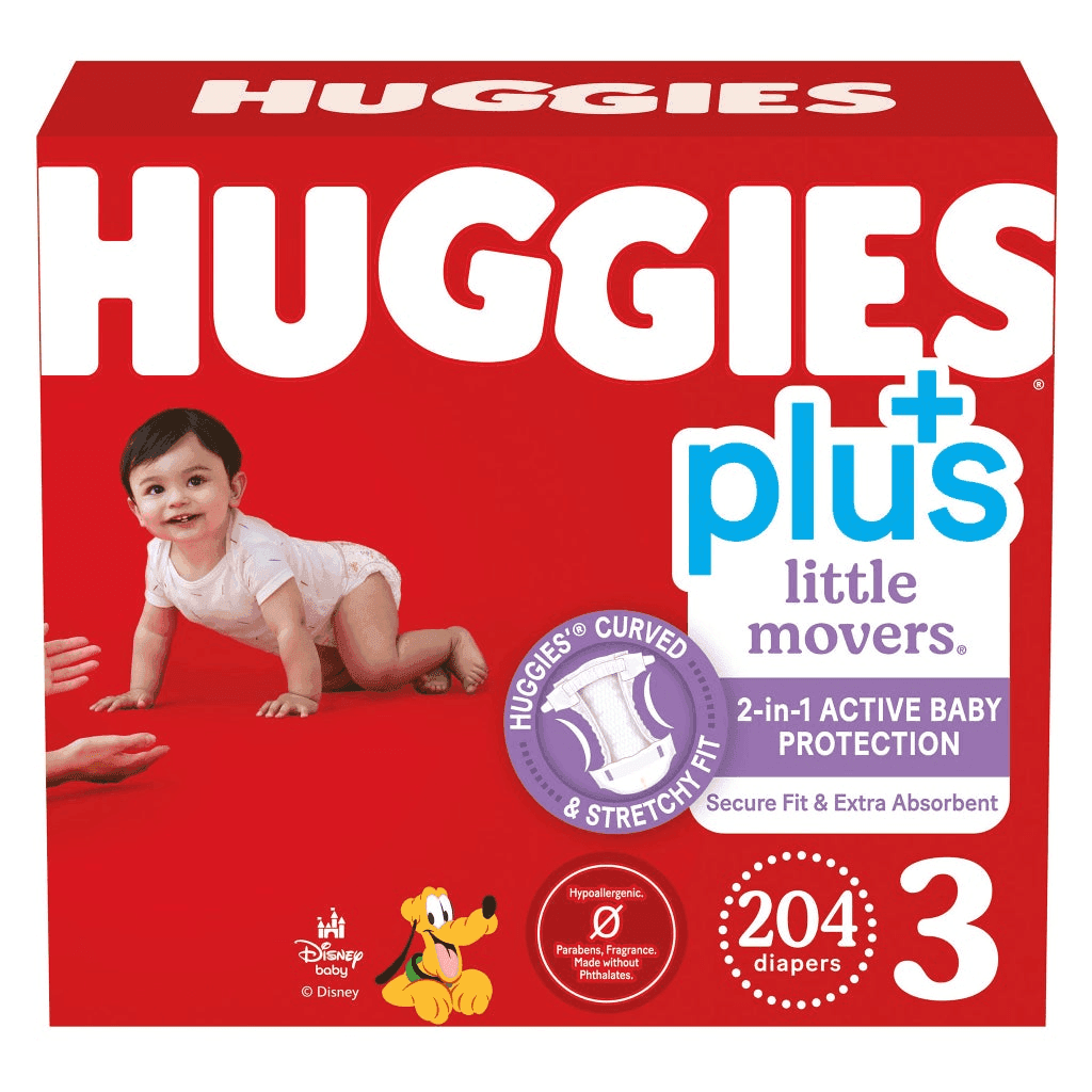 Huggies Plus Little Movers Size 3 Diapers - 204 Count